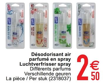 Promotions Désodorisant air parfumé en spray luchtverfrisser spray - Produit maison - Cora - Valide de 12/02/2020 à 24/02/2020 chez Cora