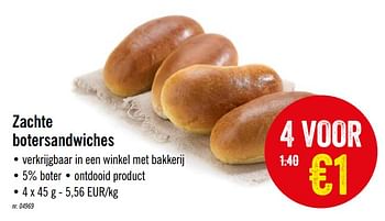 Promoties Zachte botersandwiches - Huismerk - Lidl - Geldig van 17/02/2020 tot 22/02/2020 bij Lidl
