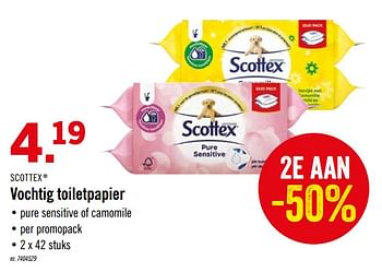 Promoties Vochtig toiletpapier - Scottex - Geldig van 17/02/2020 tot 22/02/2020 bij Lidl
