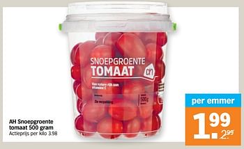 Promoties Ah snoepgroente tomaat - Huismerk - Albert Heijn - Geldig van 10/02/2020 tot 16/02/2020 bij Albert Heijn