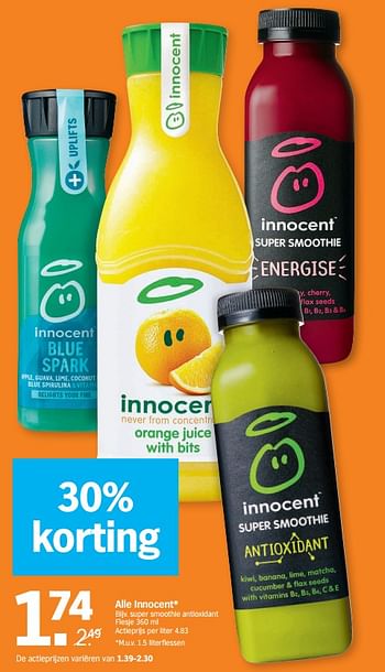 Innocent Alle innocent super smoothie antioxidant - En promotion chez  Albert Heijn