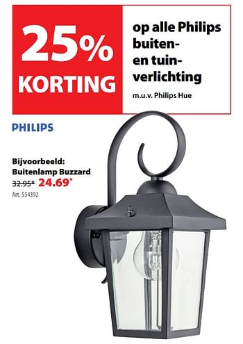 Promoties Buitenlamp buzzard - Philips - Geldig van 19/02/2020 tot 25/02/2020 bij Gamma