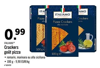 Promoties Crackers goût pizza - Italiamo - Geldig van 17/02/2020 tot 22/02/2020 bij Lidl