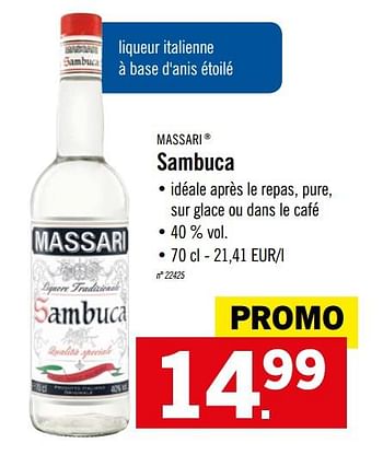 Promotion Lidl Sambuca Massari Boissons Valide Jusqua 4 Promobutler