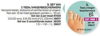 Promoties Set van 3 teen--vingerbeschermers - Epitact - Geldig van 10/02/2020 tot 15/06/2020 bij Damart