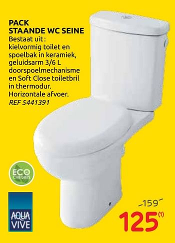 Promoties Pack staande wc seine aquavive - AQUA VIVE - Geldig van 19/02/2020 tot 02/03/2020 bij Brico