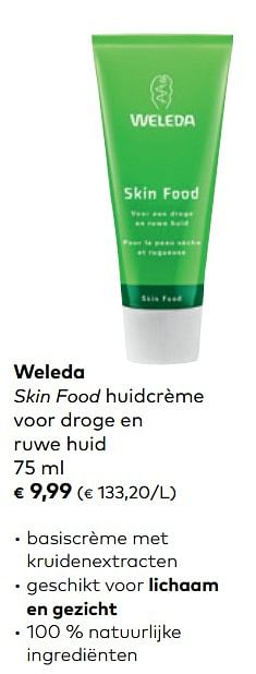 Promoties Weleda skin food huidcrème - Weleda - Geldig van 05/02/2020 tot 03/03/2020 bij Bioplanet