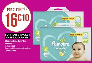 Promotions Changes bébé baby dry pampers - Pampers - Valide de 10/02/2020 à 23/02/2020 chez Géant Casino