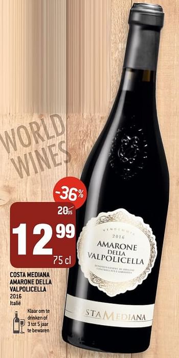 Promoties Costa mediana amarone della valpolicella 2016 italië - Rode wijnen - Geldig van 05/02/2020 tot 25/02/2020 bij Match