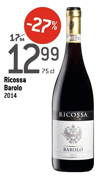 Promoties Ricossa barolo 2014 - Rode wijnen - Geldig van 05/02/2020 tot 25/02/2020 bij Match