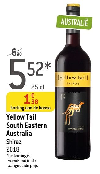 Promoties Yellow tail south eastern australia shiraz 2018 - Rode wijnen - Geldig van 05/02/2020 tot 25/02/2020 bij Match