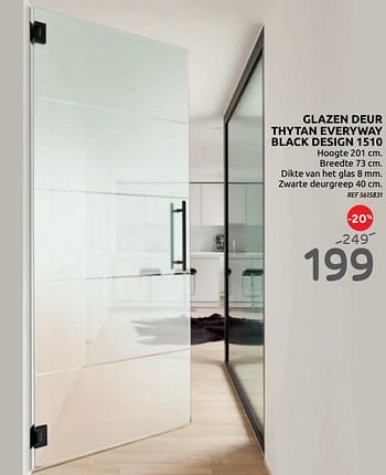Promoties Glazen deur thytan everyway black design 1510 - Thys - Geldig van 19/02/2020 tot 16/03/2020 bij BricoPlanit