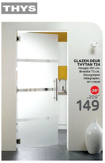 Promoties Glazen deur thytan t24 - Thys - Geldig van 19/02/2020 tot 16/03/2020 bij BricoPlanit