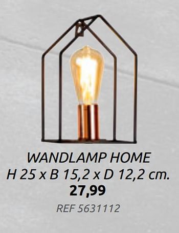 Promoties Wandlamp home - Huismerk - BricoPlanit - Geldig van 19/02/2020 tot 16/03/2020 bij BricoPlanit