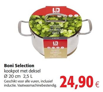 Promoties Boni selection kookpot met deksel - Boni - Geldig van 12/02/2020 tot 25/02/2020 bij Colruyt