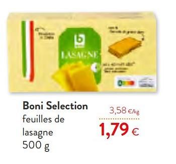 Promotions Boni selection feuilles de lasagne - Boni - Valide de 12/02/2020 à 25/02/2020 chez OKay