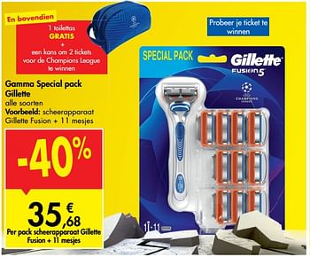Promoties Scheerapparaat gillette fusion + 11 mesjes - Gillette - Geldig van 12/02/2020 tot 24/02/2020 bij Carrefour