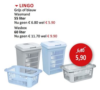 Promoties Lingo grijs of blauw wasmand - Huismerk - Weba - Geldig van 12/02/2020 tot 12/03/2020 bij Weba