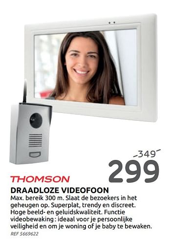 Promoties Thomson draadloze videofoon - Thomson - Geldig van 19/02/2020 tot 16/03/2020 bij BricoPlanit