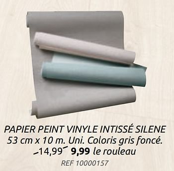 Promotions Papier peint vinyle intissé silene - Produit maison - BricoPlanit - Valide de 19/02/2020 à 16/03/2020 chez BricoPlanit