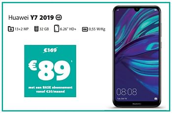 Promoties Huawei y7 2019 - Huawei - Geldig van 11/02/2020 tot 10/03/2020 bij Base