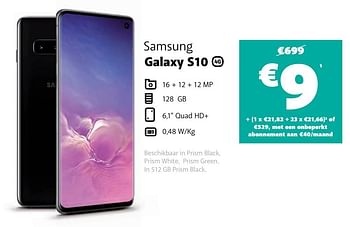 Promoties Samsung galaxy s10 - Samsung - Geldig van 11/02/2020 tot 10/03/2020 bij Base
