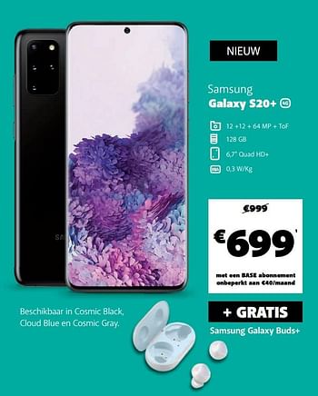 Promoties Samsung galaxy s20+ - Samsung - Geldig van 11/02/2020 tot 10/03/2020 bij Base