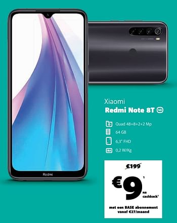 Promoties Xiaomi redmi note 8t - Xiaomi - Geldig van 11/02/2020 tot 10/03/2020 bij Base