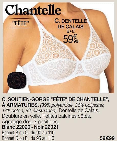 soutien gorge fete de chantelle avec armature