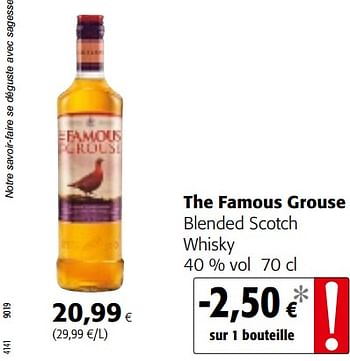 Promotions The famous grouse blended scotch whisky - The Famous Grouse - Valide de 12/02/2020 à 25/02/2020 chez Colruyt