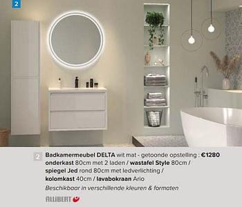 Promoties Badkamermeubel delta - Allibert - Geldig van 12/02/2020 tot 31/12/2020 bij Euro Shop