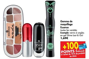 Promotions Gamme de maquillage essence vernis à ongles en gel shine last + go! - Essence - Valide de 12/02/2020 à 24/02/2020 chez Carrefour
