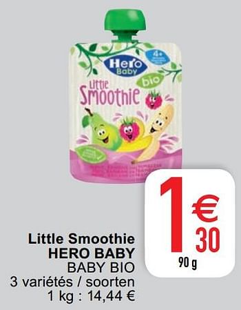 Promoties Little smoothie hero baby baby bio - Hero Baby - Geldig van 18/02/2020 tot 24/02/2020 bij Cora