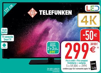 thousand double Referendum Telefunken Telefunken tv led - led-tv tfl50auhd20bc - En promotion chez Cora