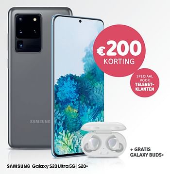 Promoties Samsung galaxy s20 ultra 5g s20+ - Huismerk - Telenet - Geldig van 14/02/2020 tot 08/03/2020 bij Telenet