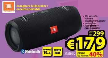 Promotions Jbl draagbare luidspreker - enceinte portable xtreme 2 - JBL - Valide de 19/02/2020 à 26/02/2020 chez ElectroStock