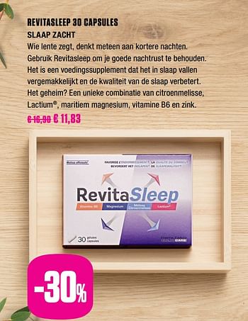 Promoties Revitasleep 30 capsules slaap zacht - RevitaSleep - Geldig van 24/02/2020 tot 25/05/2020 bij Medi-Market