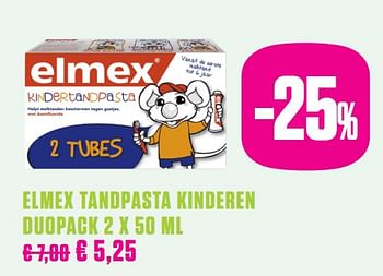 Promoties Elmex tandpasta kinderen duopack - Elmex - Geldig van 24/02/2020 tot 25/05/2020 bij Medi-Market