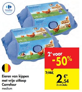 Promotions Eieren van kippen met vrije uitloop carrefour - Produit maison - Carrefour  - Valide de 19/02/2020 à 02/03/2020 chez Carrefour