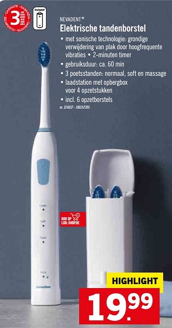 zweer Rusland Verdikken NEVADENT Nevadent elektrische tandenborstel - Promotie bij Lidl