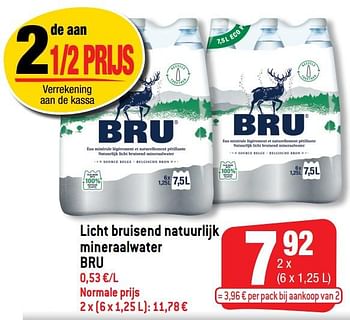 Promoties Licht bruisend natuurlijk mineraalwater bru - Bru - Geldig van 19/02/2020 tot 25/02/2020 bij Smatch