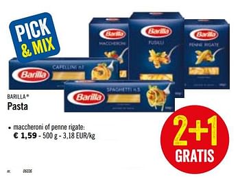 Promoties Pasta maccheroni of penne rigate - Barilla - Geldig van 24/02/2020 tot 29/02/2020 bij Lidl