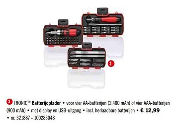 Promotions Batterijoplader - Tronic - Valide de 24/02/2020 à 29/02/2020 chez Lidl