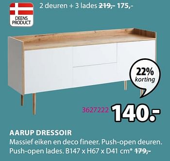 Promoties Aarup dressoir - Huismerk - Jysk - Geldig van 17/02/2020 tot 01/09/2020 bij Jysk