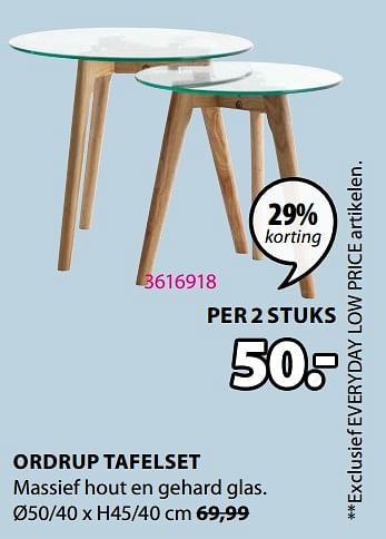 Promoties Ordrup tafelset - Huismerk - Jysk - Geldig van 17/02/2020 tot 01/09/2020 bij Jysk