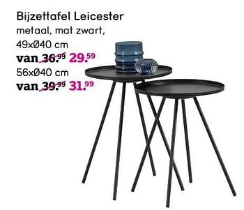 Promotions Bijzettafel leicester metaal, mat zwart - Produit maison - Leen Bakker - Valide de 17/02/2020 à 08/03/2020 chez Leen Bakker