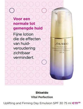 Promoties Uplifting and firming day emulsion spf 30 - Shiseido - Geldig van 17/02/2020 tot 08/03/2020 bij ICI PARIS XL