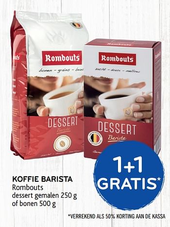 Promoties 1+1 gratis koffie barista rombouts - Rombouts - Geldig van 26/02/2020 tot 10/03/2020 bij Alvo