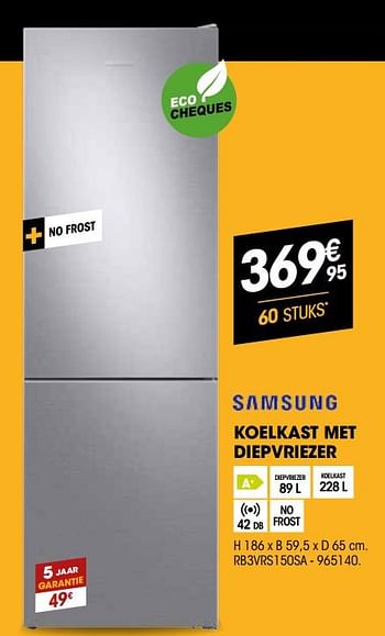 Promoties Samsung koelkast met diepvriezer rb3vrs150sa - Samsung - Geldig van 26/02/2020 tot 15/03/2020 bij Electro Depot