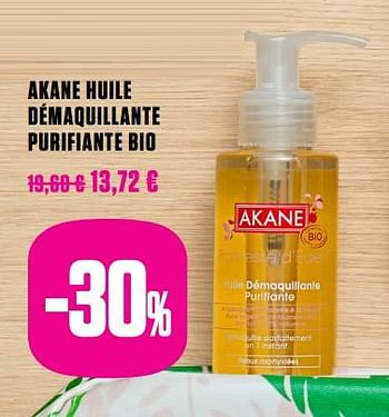 Promotions Akane huile démaquillante purifiante bio - Akane  - Valide de 24/02/2020 à 25/05/2020 chez Medi-Market